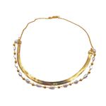 Colar Feminino Delicado Perolado Duplo Dourado