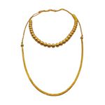 Colar Feminino Duplo com Esferas Dourado 