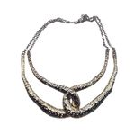 Colar Feminino Entrelace Duplo Prata