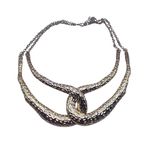 Colar Feminino Entrelace Duplo Prata