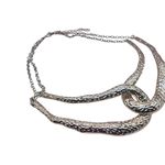 Colar Feminino Entrelace Duplo Prata