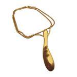 Colar Feminino Gota Orgânico Fosco Dourado