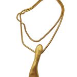 Colar Feminino Gota Orgânico Fosco Dourado