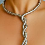 Colar Feminino Torcido Prata