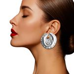 Brinco Feminino Boho Oval Prata