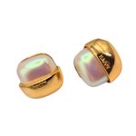 Brinco Feminino Cápsula Pérola Dourado