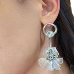 Brinco Feminino Flor de Lis Prata