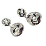 Brinco Feminino Flor Dupla Prata