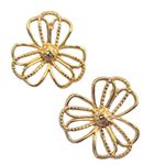 Brinco Feminino Flor em Camadas Dourado