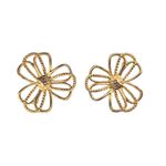 Brinco Feminino Flor em Camadas Dourado