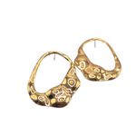Brinco Feminino Forma Livre Grande Dourado