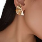 Brinco Feminino Leque de Luz Dourado 