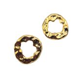 Brinco Feminino Moeda Vazada Dourado 