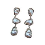brinco Feminino Pérola Cascata Prata