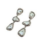 brinco Feminino Pérola Cascata Prata