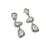brinco Feminino Pérola Cascata Prata