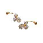 Brinco feminino Pérola Flor Orgânica Dourado