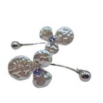 Brinco Feminino Flor Orgânica Prata