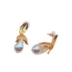 Brinco Feminino Pérola orgânico Dourado