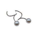Brinco Feminino Pérola Prata Espiral