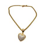 Colar Feminino Coração Esmaltado Dourado