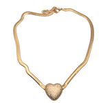 Colar Feminino Coração Glamour Dourado