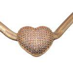 Colar Feminino Coração Glamour Dourado