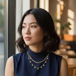 Colar Feminino Corações Delicados Dourado