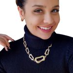 Colar Feminino Elos Orgânicos Dourado