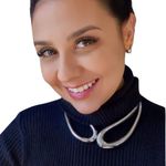 Colar Feminino Gotas Vazadas Prata