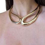 Colar Feminino Gotas Vazadas Dourado