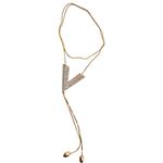 Colar Feminino Gravatinha Cravejada Dourada