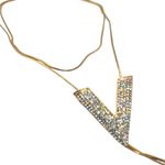 Colar Feminino Gravatinha Cravejada Dourada