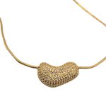 Colar Feminino Romance Zircônia Dourado 