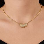 Colar Feminino Romance Zircônia Dourado 