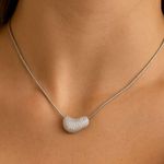  Colar Feminino Romance Zircônia Prata