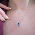 Colar Feminino Soberana Gota Violeta Prata