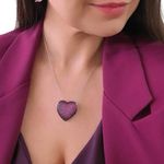 Colar Feminino Soberana Relicário Cravejado Prata