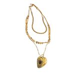 Colar Feminino Triplo Folha do Ouro Dourado