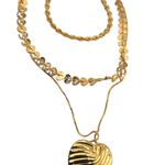 Colar Feminino Triplo Folha do Ouro Dourado