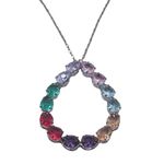 Conjunto Feminino Pedras Colorful Prata