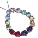 Conjunto Feminino Pedras Colorful Prata