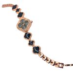 Pulseira Relógio Preta Rosé Feminino Cravejado