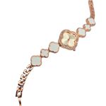 Pulseira Relógio Branco Rosé Feminino Cravejado