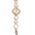 Pulseira Relógio Branco Rosé Feminino Cravejado