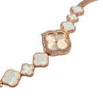Pulseira Relógio Branco Rosé Feminino Cravejado