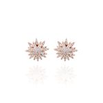 Brinco estrelas sobrepostas cravejado 