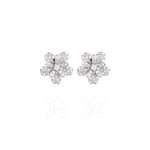 Brinco flor 5 pétalas cravejadas 