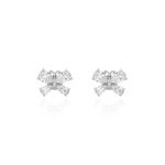 Brinco borboleta asas gotas cristal 