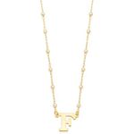 Colar pérolas letra F